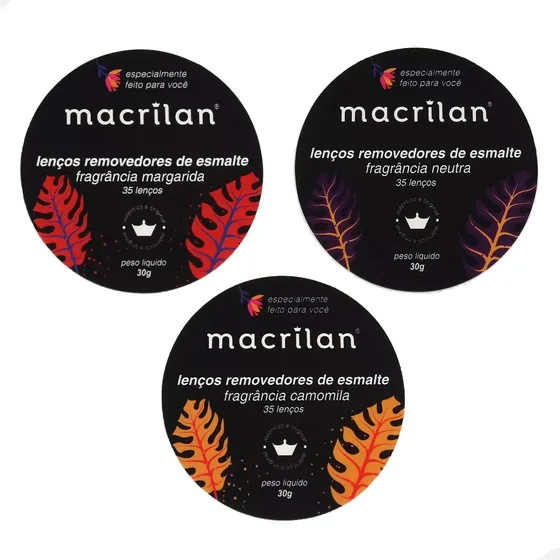Kit C/3 Lenços Removedores De Esmalte Macrilan Re-01