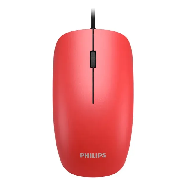 Mouse Philips M214 Cable 1.5mts Usb 1000dpi Spk7214r Color Rojo