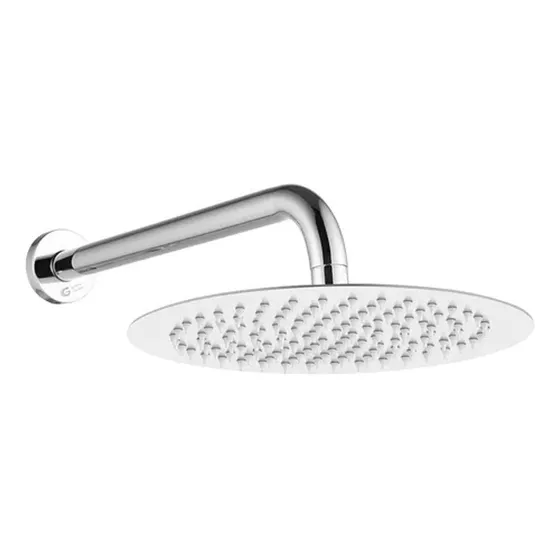 Regadera Ducha Acero 20  Cm Redonda Con Tubo