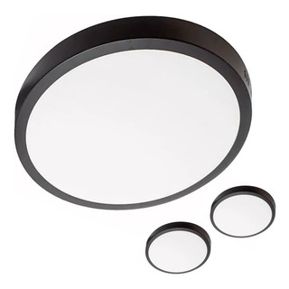 3 Lamparas Techo Led Sobreponer Marco Negro 24w Casa Oficina 3 Lamparas Techo Led Sobreponer Marco Negro 24w Casa Oficina