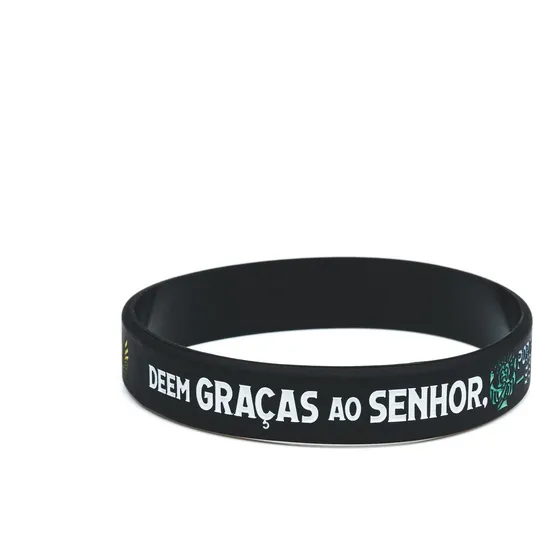 Pulseira Silicone Salmos Preta