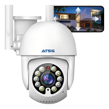 Atsg® 3mp Camara Seguridad Exterior Wifi Impermeable Diálogo Bidireccional Visión Nocturna A Todo Color Alarma Móvil Protección Ip66