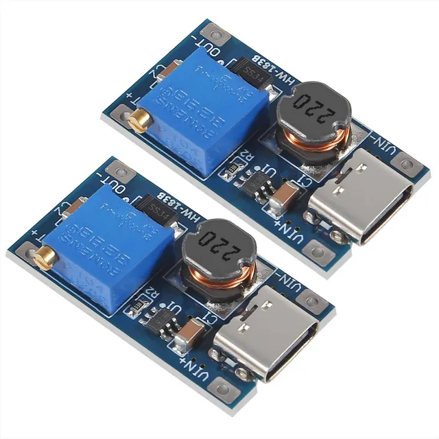 Regulador De Voltaje Step Up, Dc, Mt3608, Usb Tipo C (2 Pcs)