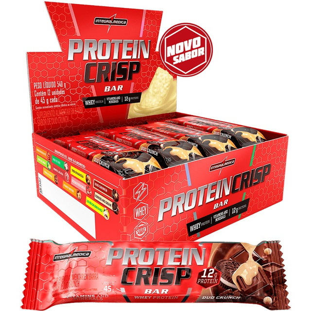 Barra Protein Crisp Bar Caixa C/ 12 Un - Integralmedica Barra Protein Crisp Bar Caixa C/ 12 Un - Integralmedica