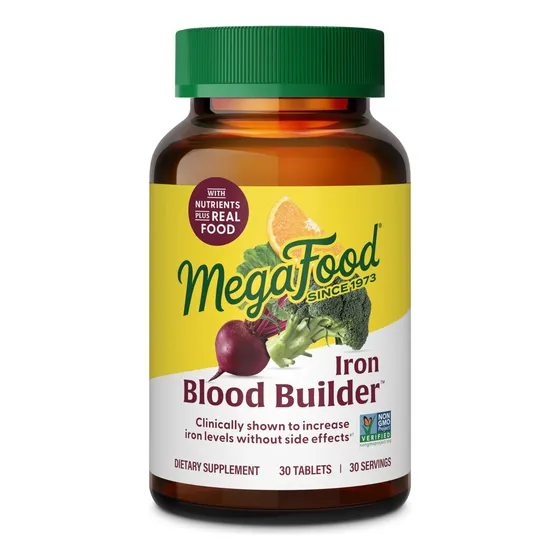 Suplemento De Hierro Megafood Blood Builder 30 Comprimidos