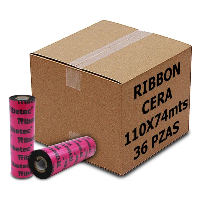 Paq 36 Ribbon De Cera 110x74 Mts Impresora De Etiquetas Fact Color Negro