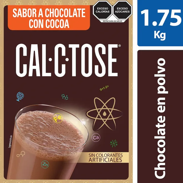 Cal C Tose Alimento en Polvo Fortificado para Leche Sabor Chocolate Lata 1750 g