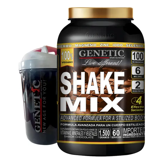 Reemplaza Comidas Batido Vegano Soja Shake Mix Vaso Genetic