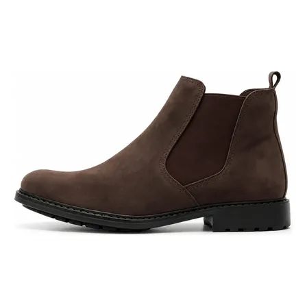 Bota Chelsea Masculina Camurça Casual Confortável Cano Curto Café Kauki 39 Br