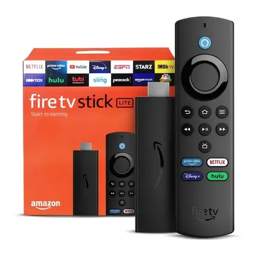 Controle De Voz Amazon Fire Tv Stick Lite Alexa Fhd 1080p Preto De Voz