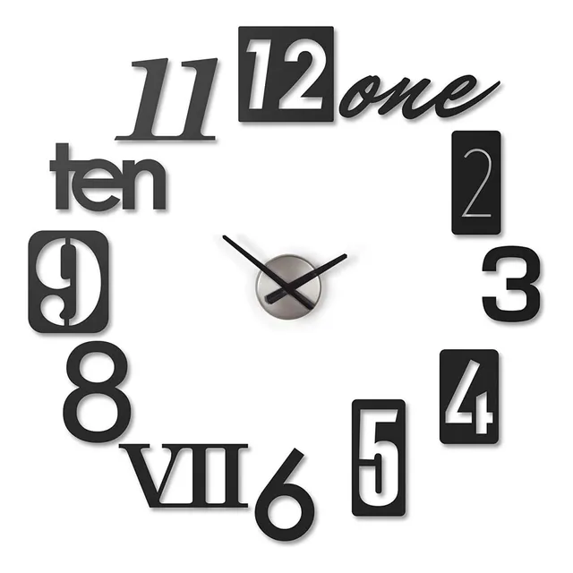 Reloj De Pared Umbra Numbra Numeros Adhesivos Negro