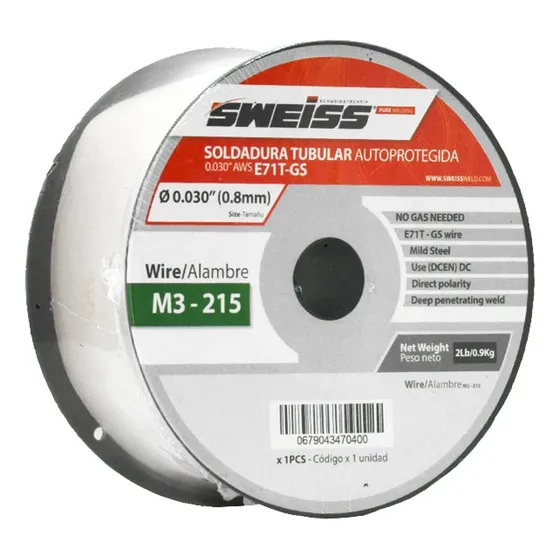 Soldadura Fcaw Autoprotegida Aws E71t-gs 1 Kg Sweiss 0.030