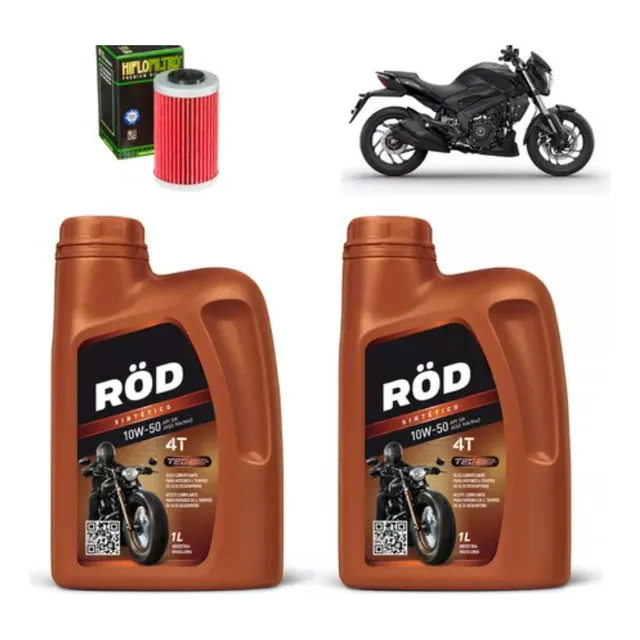 Kit Troca De Óleo Bajaj 400 Dominar Elaion 10w50 Com Filtro