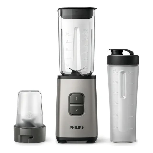 Mini Licuadora Bate, Corta Y Pica Philips Hr2604 Color Gris