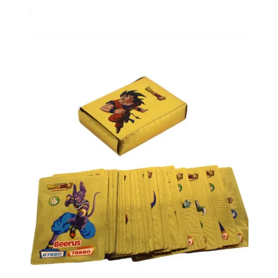 55 Cartas Metalizadas Doradas Coleccionable Anime