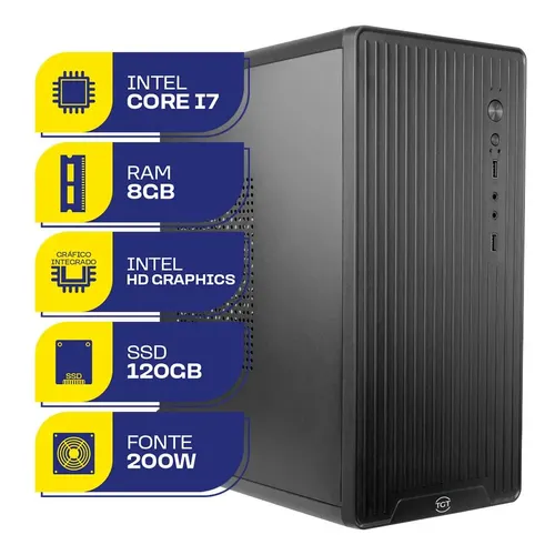 Torre Dell Core I3 de 6ª geração, 8 GB de RAM Ddr4, SSD de 128 GB