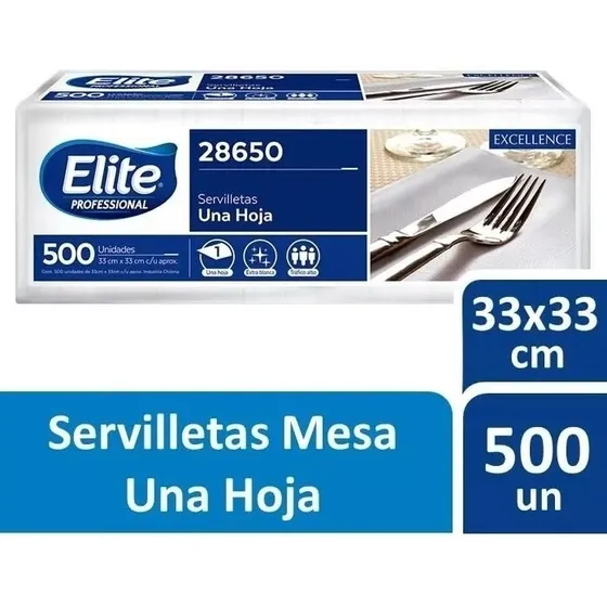 Servilletas De Papel Elite 33 X 33 (500 Unidades)