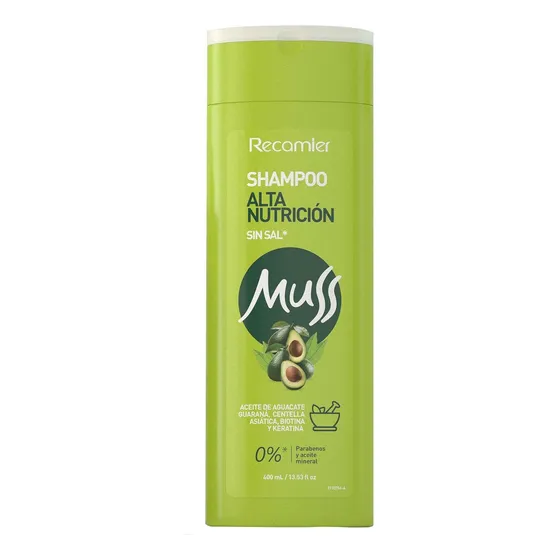Champú Muss Sin Sal Alta Nutrición - Aguacate, Keratina, Bio