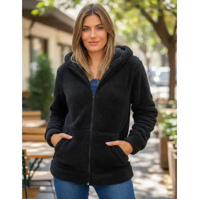 Campera Mujer Corderito Bifas Tapado Buzo Moda Dama