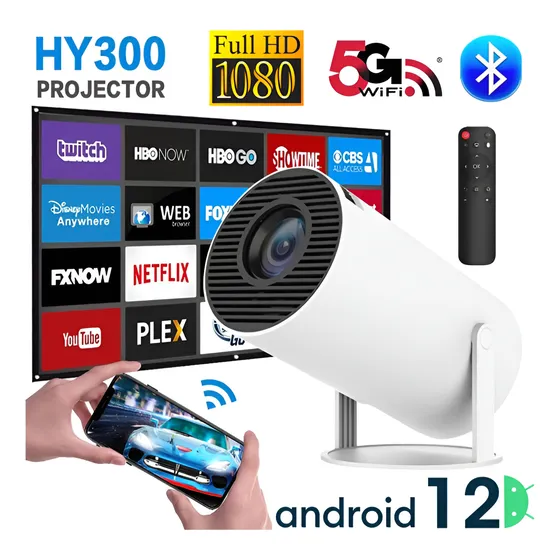 Proyector Hy300 Pro 4k Portátil Wifi Android 12 2/16gb