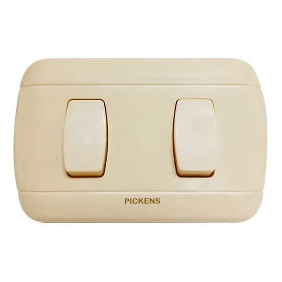 Apagador Interruptor Pickens Color Beige Doble Embutir Empot