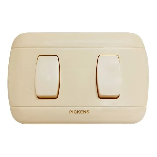 Interruptor Sencillo De 2 Modulos Pickens Color Beige