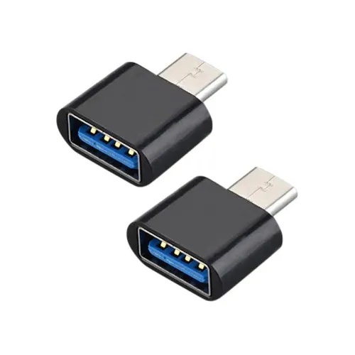 Kit 2 Adaptadores Otg Usb-c A Usb-a Multifuncional Negro