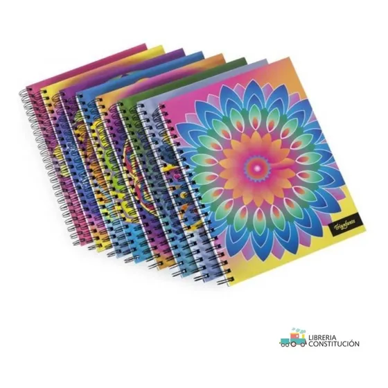 Cuaderno Espiral A5 Fantasia 120 Hjs Tapa Dura Rigida Calida