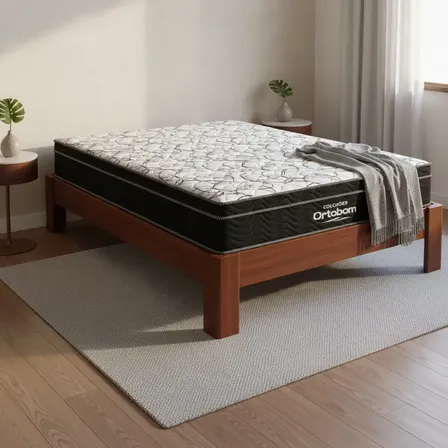 Colchão De Espuma D45 Ortobom Airtech Ortopillow 150 Casal Preto