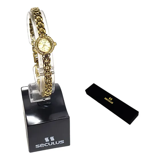 Relógio Seculus Feminino Analógico Mini Dourado 20091lpsvda3
