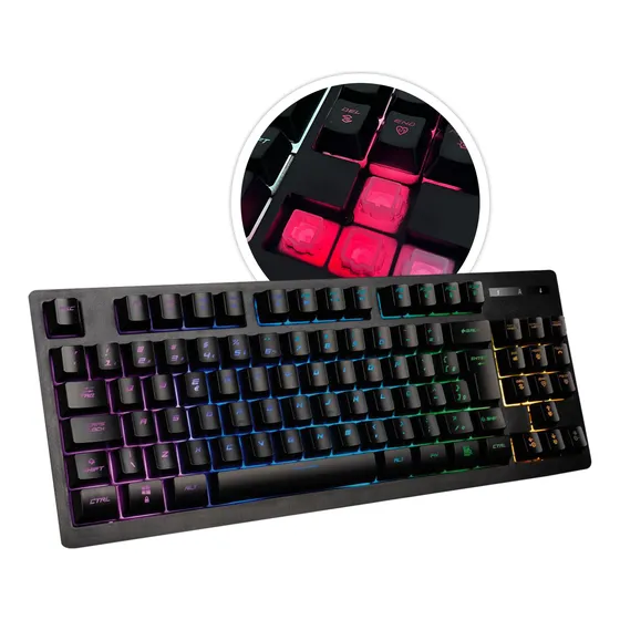 Teclado Gamer Semi Mecânico Tkl Led Rgb 11 Efeitos Abnt2