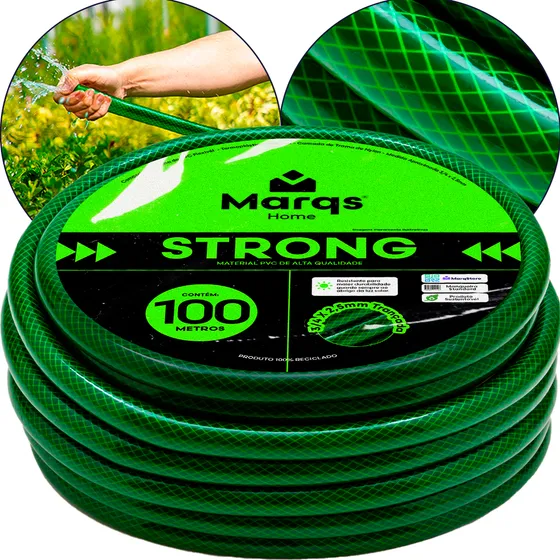 Mangueira Jardim 100m Metros Marqs Home 3/4 X 2,5mm Trançada Resistente