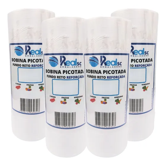 Kit 4 Bobinas Picotadas 20x30 Reforçada 500 Sacos Plásticos