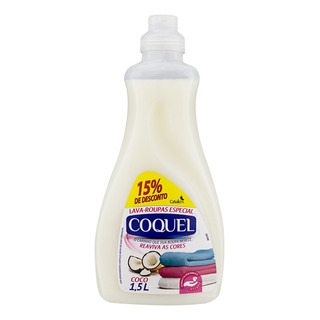 Sabão Líquido Coquel Coco Roupas Delicadas Coco Antibacterial Frasco 1.5 L Sabão Líquido Coquel Coco Roupas Delicadas Coco Antibacterial Frasco 1.5 L