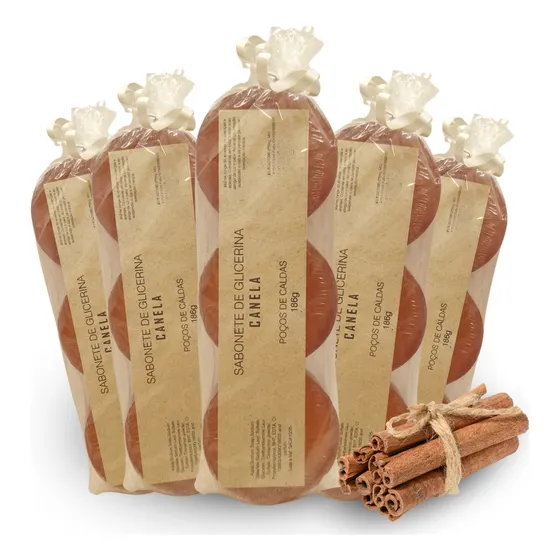 Sabonete Natural De Canela Com Glicerina Hidratante 15 Barra