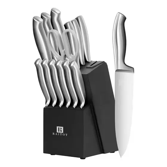 Set Juego Cuchillos Cocina 14 Piezas Chef Tijera Profesional Marca Raitot