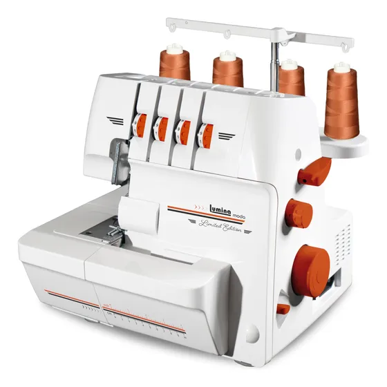 Maquina Overlock Lumina Moda 4 Hilos Fuerte Liviana Y Veloz Color Naranja