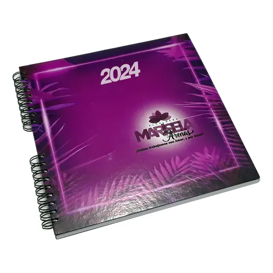 Agendas Personalizadas Tapa Dura, 20x20cm (cuadrada)