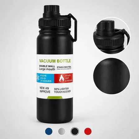 Garrafa Térmica Inox 800ml Squeeze Academia Antivazamento Preto