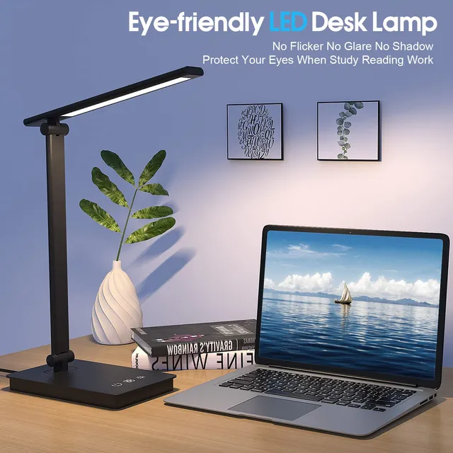 Beyondop Lampara Escritorio Led Oficina Casa Luz Lectura 5