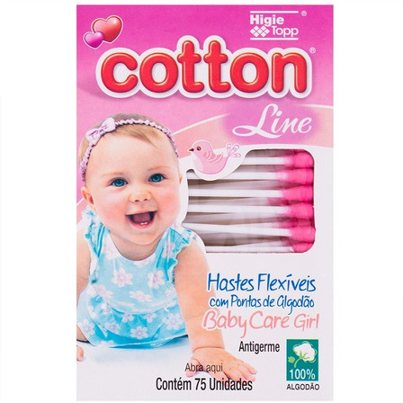 Haste Flexível Cotton Line Girl com 75 unidades