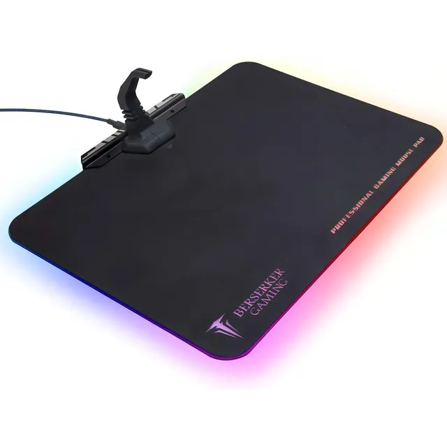Large Rgb Led Gaming Mouse Pad Hard Micro Texture Surface -7 Light Up Modes - Mouse Bungee Cable Manager Holder Attachment - Pc; Mac; Linux