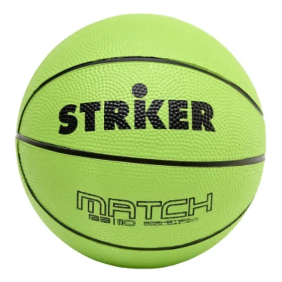 Pelota De Básquet Striker N°3 De Caucho Lisa Color Verde