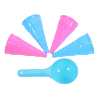 Juego De 5 Cucharas De Playa Para Niños Con Forma De Cono De Juego De 5 Cucharas De Playa Para Niños Con Forma De Cono De