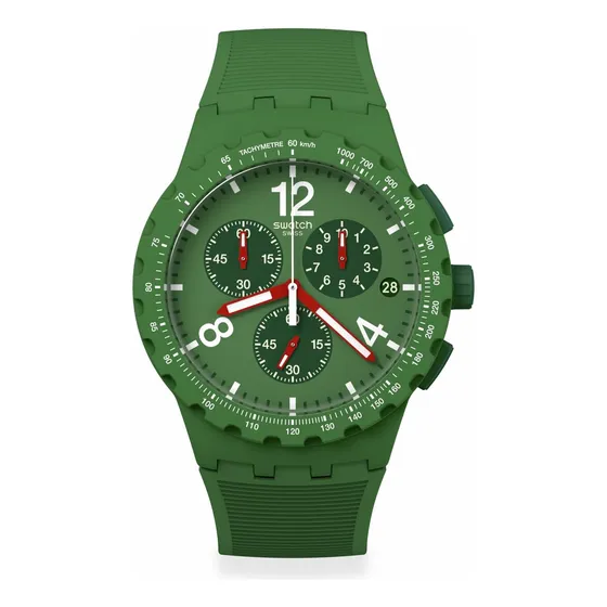 Swatch Unisex Casual Verde Reloj Plástico Cuarzo Principalme