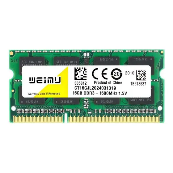 Memória Ram Portátil 16gbx1 Weimu Ddr3 Frequência 1600mhz 1.