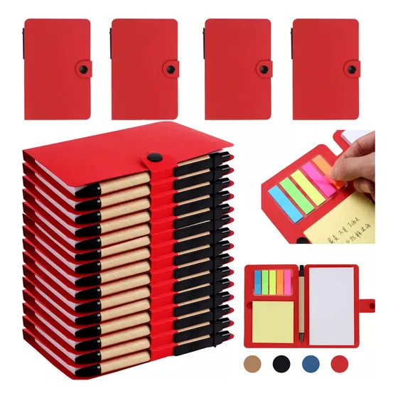 Libreta Ecológica Con Notas Adhesivas Post It Y Pluma 20 Pzs