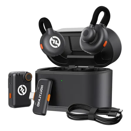 Microfone Hollyland Lark M2s Combo Wireless Usb-c E Câmeras Cor Preto