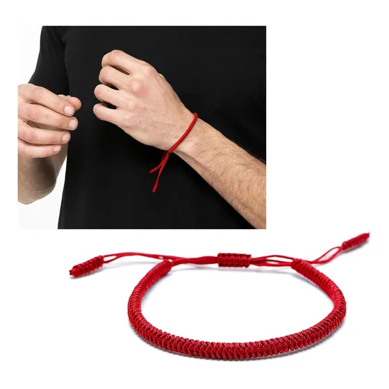 Pulsera Tibetana Unisex Budista Unicolor Ajustable