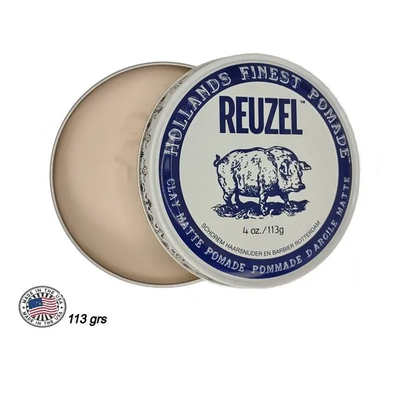 Pomada Clay Matte Reuzel 113gr Cera Capilar Barberia Barbero